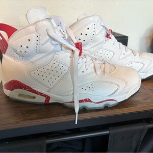 Jordan White and Red Sneakers